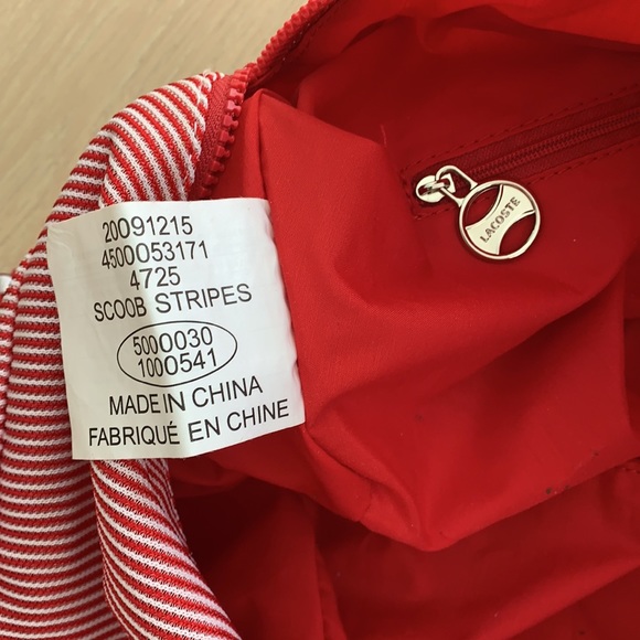 Lacoste Candy Cane Stripe Hobo Bag - Picture 14 of 14